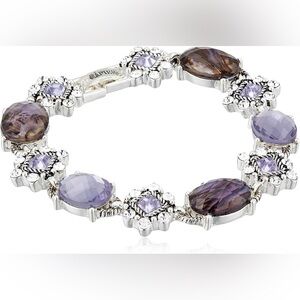 2 for $20 NAPIER Bracelet in Silver Color with Crystals and Purple Stones